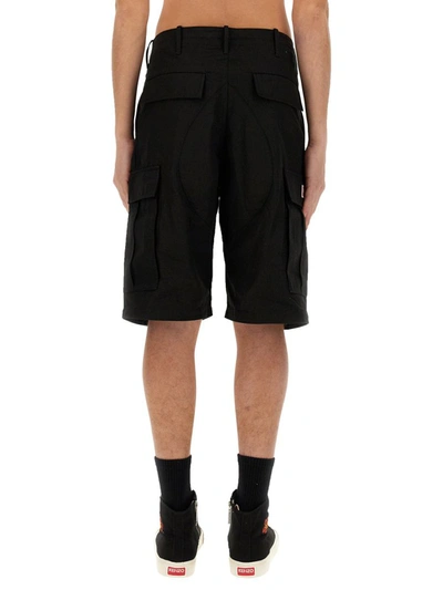 Shop Kenzo Cargo Workwear Shorts In Black