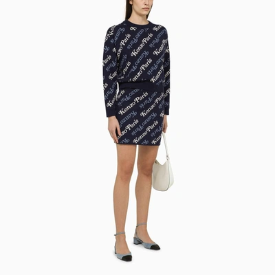 Shop Kenzo Midnight Blue And Mini Skirt In Multicolor