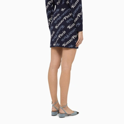 Shop Kenzo Midnight Blue And Mini Skirt In Multicolor