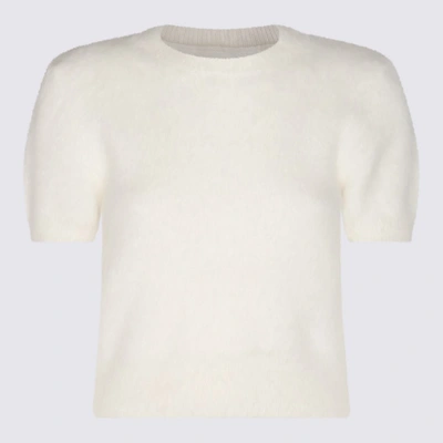 Shop Maison Margiela White Wool Blend T-shirt