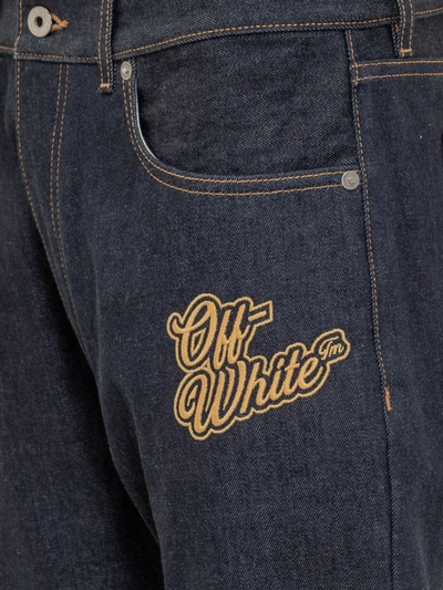 Shop Off-white Jeans With Logo In Blue