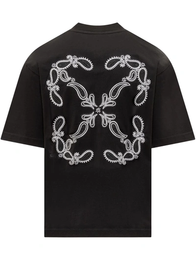 Shop Off-white T-shirt With Bandana Pattern In Black