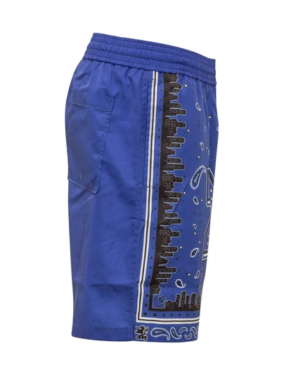 Shop Off-white Sea Boxer Shorts With Bandana Pattern In Blue
