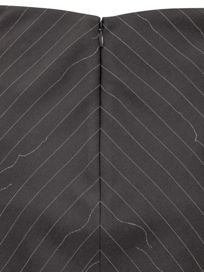 Shop Off-white Mini Twist Pinstripe Skirt In Grey