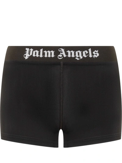 Shop Palm Angels Logo Sport Shorts In Black