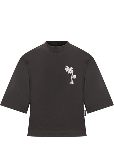 Shop Palm Angels Palms Cropped Tee In Black