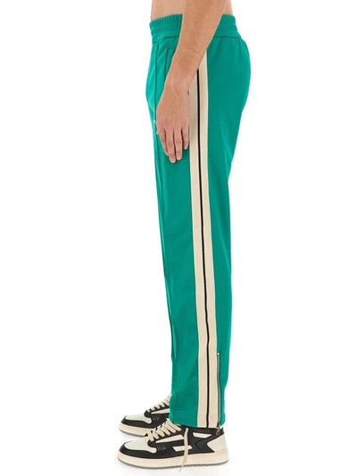 Shop Palm Angels Pants With Logo In Green