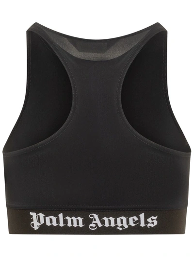 Shop Palm Angels Top Sport Logo In Black