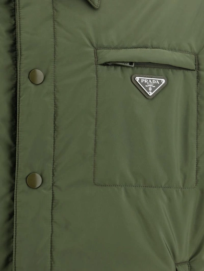 Shop Prada Jackets In Militare