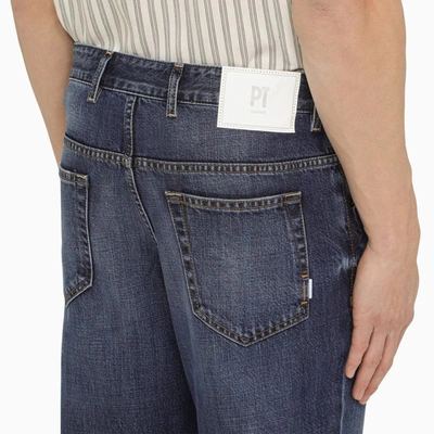 Shop Pt Torino Denim Washed-effect Regular Denim Jeans In Blue