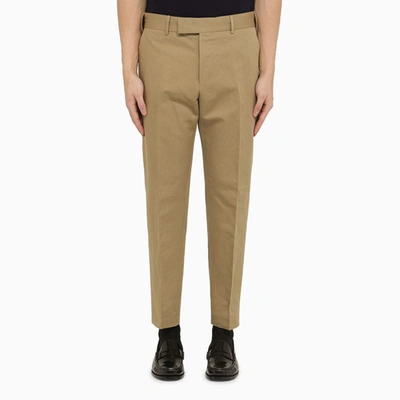 Shop Pt Torino Rope-coloured Slim Trousers In And In Beige