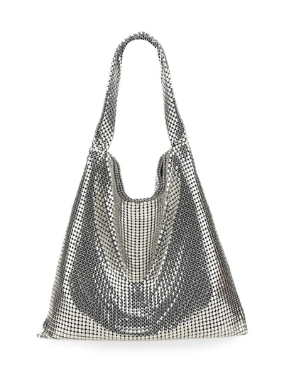 Shop Rabanne Shoulder Bag "cabas" In Silver