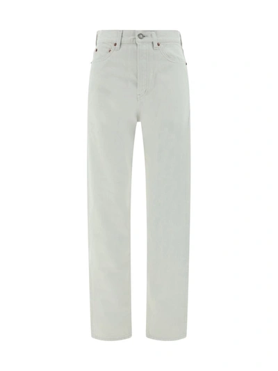 Shop Saint Laurent Pants In Chalk White