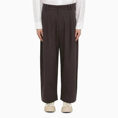 Shop Studio Nicholson Trousers With Pleats In Grey
