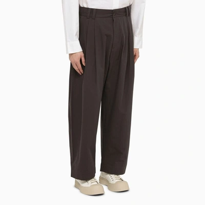 Shop Studio Nicholson Trousers With Pleats In Grey
