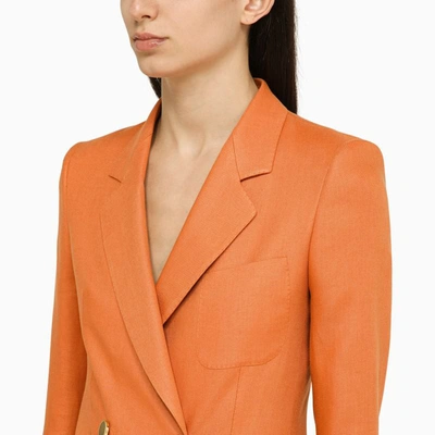 Shop Tagliatore Double-breasted Jacket In Orange