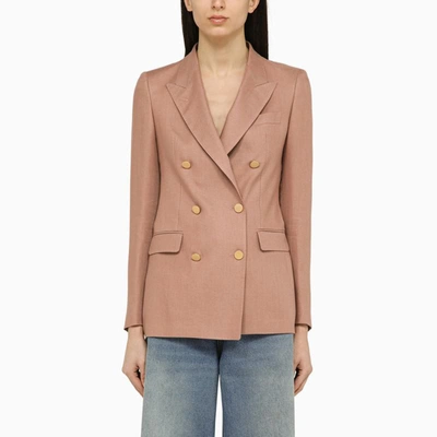 Shop Tagliatore Double-breasted Jacket In Brown
