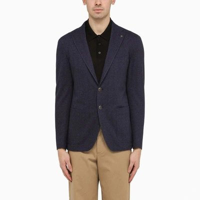 Shop Tagliatore Single-breasted Navy Jacket In Blue