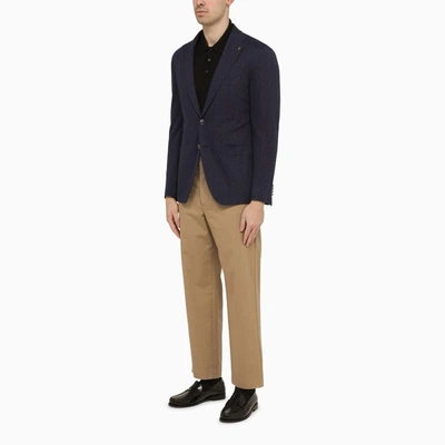 Shop Tagliatore Single-breasted Navy Jacket In Blue
