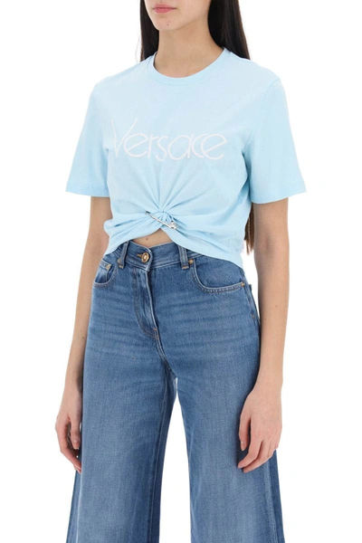 Shop Versace "cropped 1978 Re In Blue