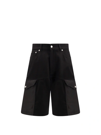 Shop Alexander Mcqueen Organic Cotton Bermuda Shorts With Nylon Inserts