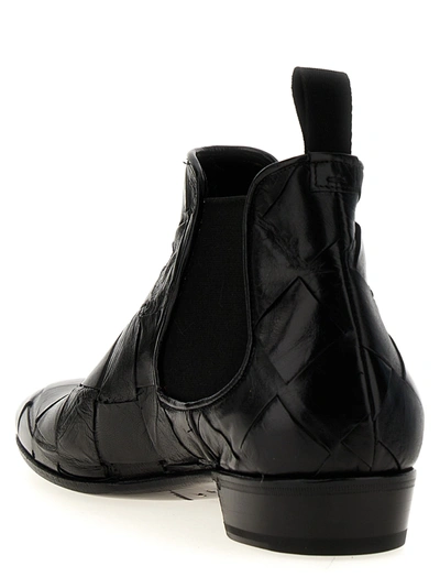 Shop Lidfort Braided Leather Ankle Boots Boots, Ankle Boots Black