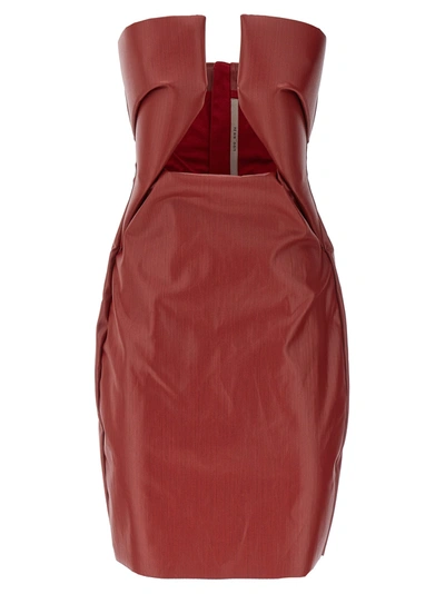 Shop Rick Owens Prong Mini Dresses Red