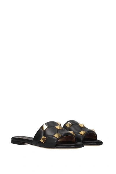 Shop Valentino Slippers And Clogs Leather Black