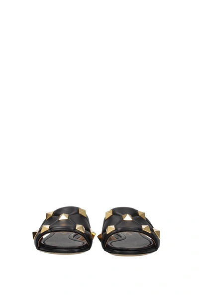 Shop Valentino Slippers And Clogs Leather Black