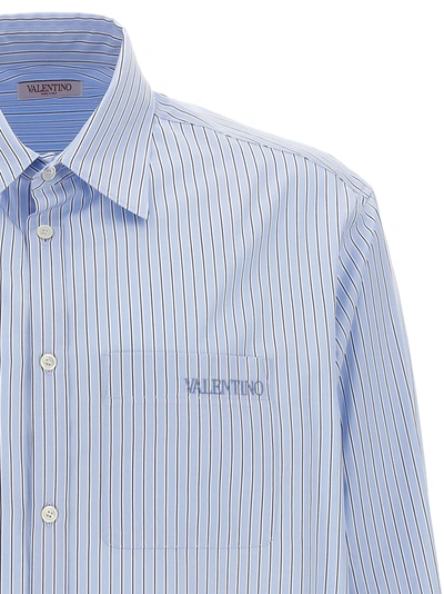 Shop Valentino Striped Shirt Shirt, Blouse Light Blue