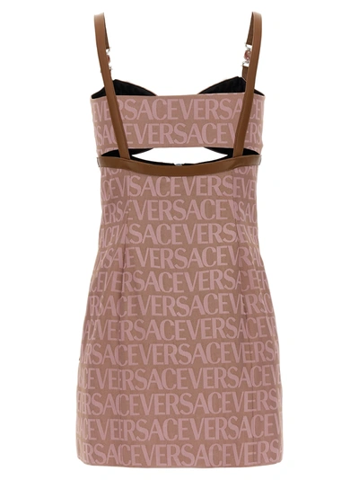 Shop Versace Allover Dresses Pink