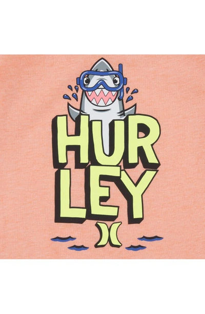 Shop Hurley Scuba Shark Bodysuit & Jogger Set In Bright Mango Heather
