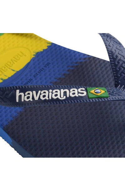 Shop Havaianas Brazil Tech Flip Flop In Navy