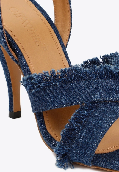 Shop Off-white 110 Slingback Denim Sandals In Blue