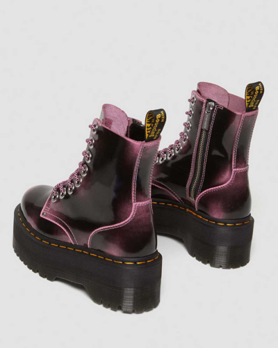 Shop Dr. Martens' Jadon Max Boot Distressed Leather Platforms In Pink,black