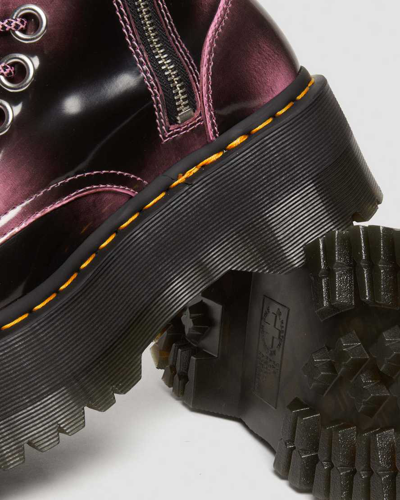 Shop Dr. Martens' Jadon Max Boot Distressed Leather Platforms In Pink,black