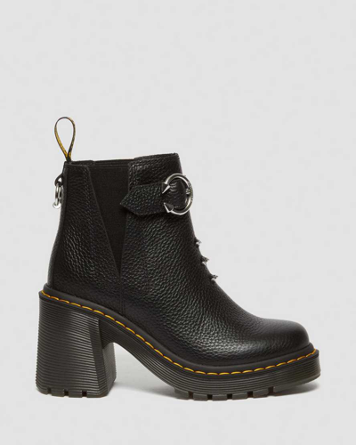 Shop Dr. Martens' Spence Piercing Leather Flared Heel Chelsea Boots In Black