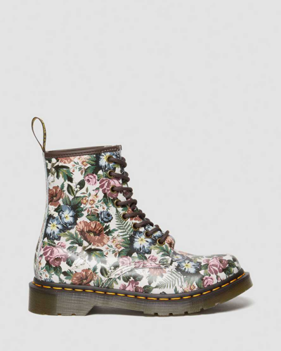 Shop Dr. Martens' 1460 Women's English Garden Leather Lace Up Boots In Multi,cream,pink