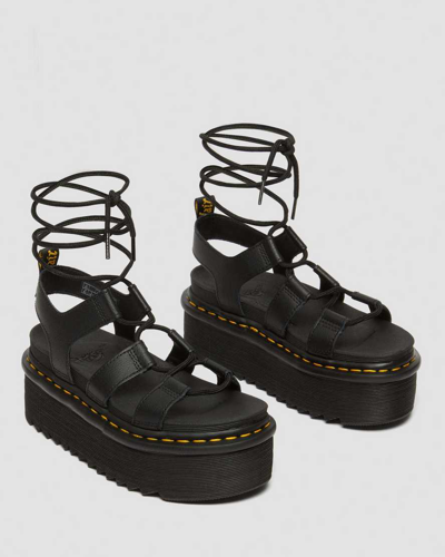 Dr. Martens Dr.martens Nartilla Hydro Leather Gladiator Sandals In Black