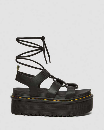 Dr. Martens Dr.martens Nartilla Hydro Leather Gladiator Sandals In Black