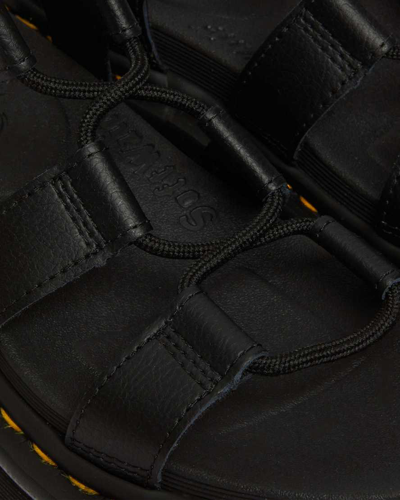 Dr. Martens Dr.martens Nartilla Hydro Leather Gladiator Sandals In Black