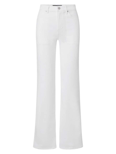 Shop Veronica Beard Women's Crosbie Stretch High-rise Straight-leg Jeans In White