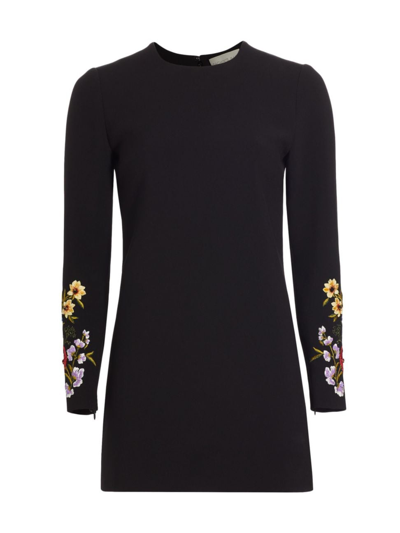 Shop Sachin & Babi Women's Lily Embroidered & Sequined Stretch Crepe Minidress In Noir Bouquet