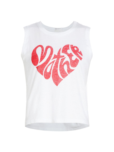 Shop Mother Women's The Strong And The Silent Type Cotton Tank In Heart