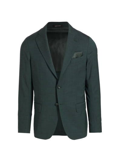 Shop Saks Fifth Avenue Men's Slim-fit Wool-blend Two-button Sport Coat In Aventurine