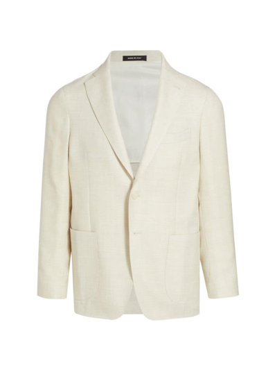 Shop Saks Fifth Avenue Men's Collection Wool-blend Two-button Sport Coat In Cream