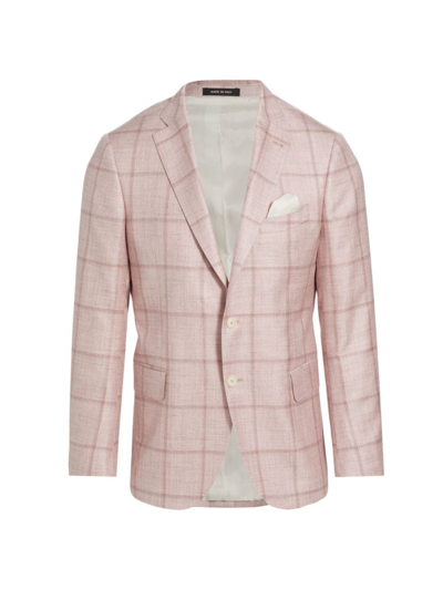 Shop Saks Fifth Avenue Men's Collection Windowpane Sportcoat In Light Pink