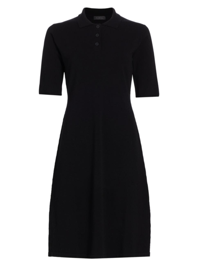 Shop Saks Fifth Avenue Women's Collection Short-sleeve Polo Midi-dress In Black