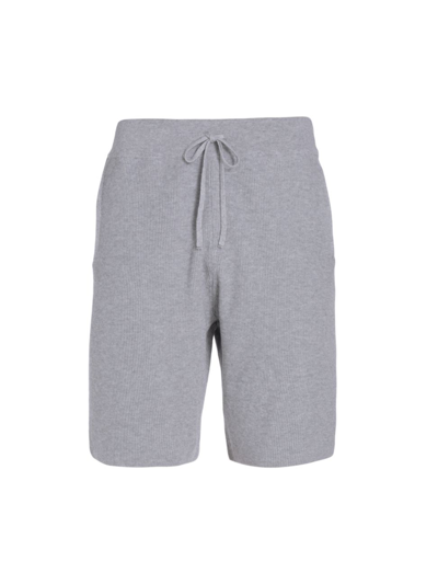 Shop Saks Fifth Avenue Men's Collection Cotton Rib-knit Shorts In Mirage Gray