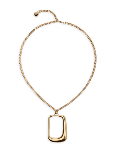 Shop Jacquemus Men's Oval Collier Pendant Necklace In Light Gold